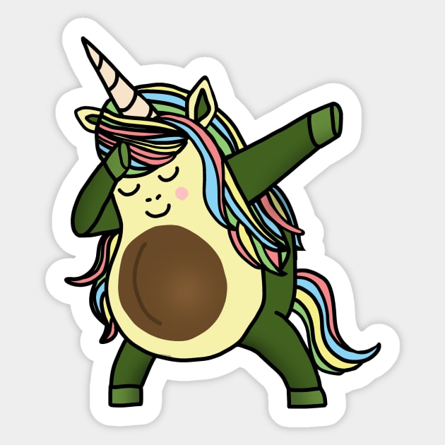 Avocado Cute Unicorn Funny Birthday or Xmas gift Sticker by dukito